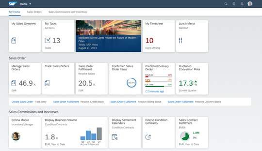 Screenshot SAP Fiori Launchpad